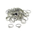 thumbnail image 1 of 100pcs Réglable en Laiton 8mm Blanc Blanc Blanc Rond Bague de base Sertie de Lunette Vierge Bague de base Trouver Argent, 1 of 9