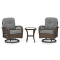 thumbnail image 4 of Gymax Set Of 3 Patio Swivel Rocker Set Gliding Bistro Furniture Set w/ Tempered Glass Table Gray, 4 of 4