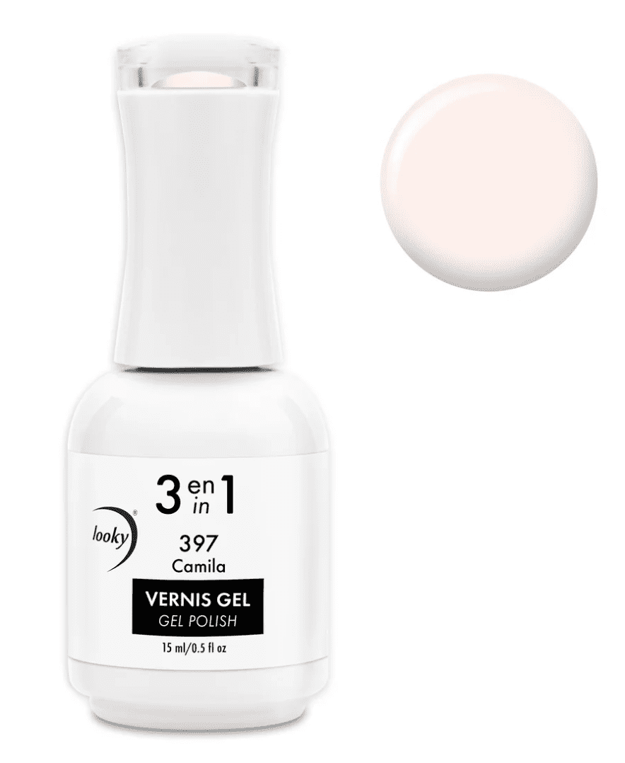 Looky Vernis à Ongles Gel 3-en-1, Couleur de Base, Qualité Salon UV LED Cure, Longue Durée, 15ml - Camilla #397