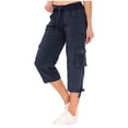 thumbnail image 1 of Pantalon Cargo Femme, Capris Pantalons pour Femmes avec Poches Amples Décontractés Chic Shorts Cargo Amples pour Dames Capris pour la Randonnée, Pantalons de Travail, 1 of 7