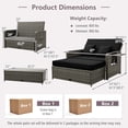 thumbnail image 3 of Costway Wicker Loveseat Sofa Set Patio Rattan Daybed with Ottoman & Retractable Side Tray Black, 3 of 10