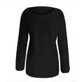 thumbnail image 3 of Meichang Chandails Molletonnés Duveteux et Pelucheux pour Femmes à Manches Longues, Col Rond, Chandail d'Automne, Grande Taille, Couleur Unie, Chaud, Long Chandail d'Hiver, 3 of 4