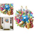 thumbnail image 4 of Floral Easter Bunny Door Hanger Wreath Rabbit Garland Home Party Wall, 4 of 8