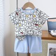 thumbnail image 1 of LSLJS Bébé Été Mignon Imprimé Col Rond Manches Courtes + Shorts Ensemble Vêtements d'Été Vêtements pour Enfants à la Mode 2024, 1 of 3