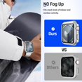 thumbnail image 4 of XiHAMA Waterproof Case Compatible with Apple Watch SE (2nd Gen) Series 6 5 4 Screen Protector, Tempered Glass Hard PC Bumper Face Cover, 4 of 7