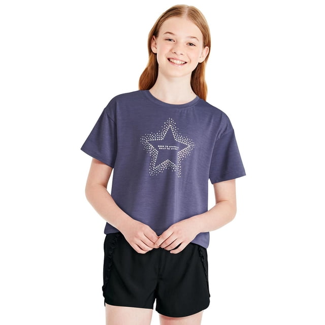 Athletic Works Girls' Graphic Boxy Fit T-Shirt