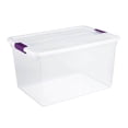 thumbnail image 1 of Sterilite ClearView 66 Quart Stacking Storage Tote w/ Latch Lid, 24 Pack, 1 of 5