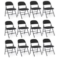 thumbnail image 1 of Gymax 12PCS Folding Chairs w/ Metal Frame PVC Leather Stackable Chairs for Indoor, 1 of 9