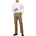 thumbnail image 2 of INSPIRE CHIC Printed Pants for Men's Straight Fit Leopard Printed Trousers 28 Brown, 2 of 5