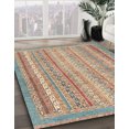 thumbnail image 2 of Ahgly Company Indoor Round Abstract Gold Brown Oriental Area Rugs, 4' Round, 2 of 6