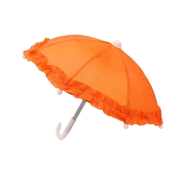 Sunny Rainy Umbrella 1/4 1/6 Dollhouse Miniature Umbrella for 18 inch Dolls Orange