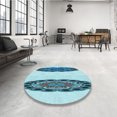 thumbnail image 4 of Ahgly Company Machine Washable Indoor Rectangle Transitional Glacial Blue Ice Blue Area Rugs, 2' x 3', 4 of 7