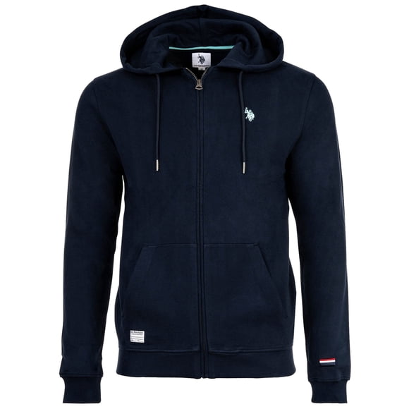U.S. POLO ASSN. Men Sweat Jacket - Diagonal Fleece Carbon Finish, Zip Jacket, Hood, Cotton Dark blue 2XL (XX-Large)