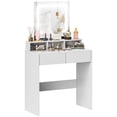 thumbnail image 1 of HOMCOM Makeup Vanity Desk with Mirror, 3 Colour LED Lights, Drawers, White, 1 of 10