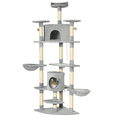 thumbnail image 1 of PawHut 79" Large Cat Tree Tower w/ Scratching Posts, Hammock, Light Grey, 1 of 10
