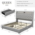 thumbnail image 3 of SIBEDS Queen LED Bed Frame with Galaxy Projector, Charging Station, 52" Headboard & 2 Drawers, No Box Spring Required, PU Grey, 3 of 9
