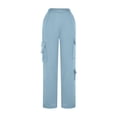 thumbnail image 4 of Timegard Womens Sweatpants Cargo Pants Elastic Waist Straight Leg Fall Casual Loose Workout Trousers, 4 of 6
