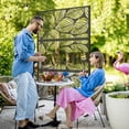thumbnail image 2 of Outsunny Metal Privacy Screen W/ Expansion Screws Outdoor Divider, Leaf, 2 of 10