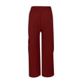thumbnail image 4 of Tnhcen Women's Drawstring Low-Rise Cargo Pants - Multi-Pocket Stretch Workwear Relaxed Fit Casual Style Soft Lightweight Trousers, 4 of 5
