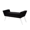 thumbnail image 4 of Inspired Home Turner Velvet Bench Nailhead Trim Acrylic Legs, 4 of 8