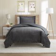 thumbnail image 1 of Nestl Duvet Cover Set, Reversible Front Cut Plush Fleece Design & Back Brushed Soft Microfiber for Comforters, 2 PC Set with Zipper Closure & Ties, Duvet Cover Twin, Gray, 1 of 8