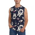 thumbnail image 1 of KLL Cartoon Spaceship Print Workout Tank Tops Gym Sleeveless Fitness Muscle Tee-XX-Large, 1 of 7