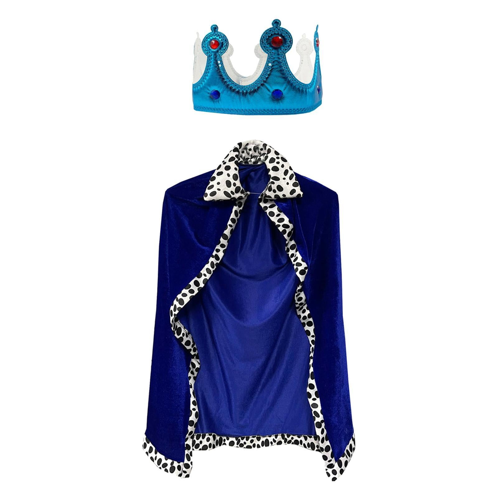 Fastboy King Robe Kids Halloween Costume Cosplay Preschool Dress Up Play Role Blue