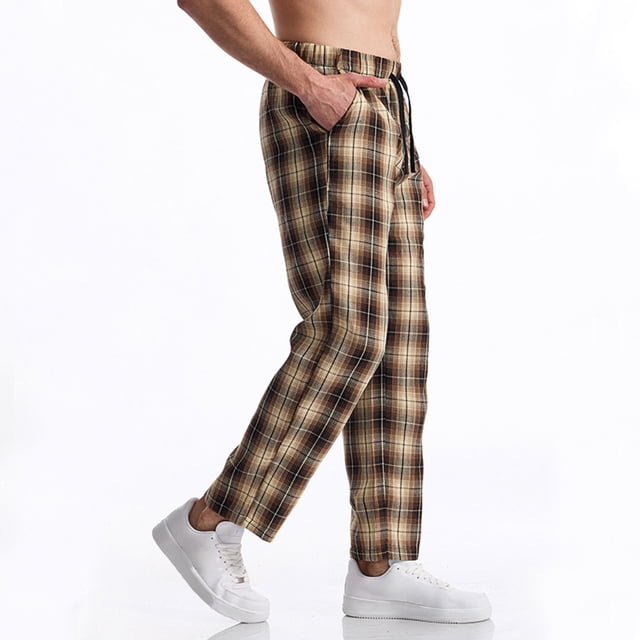 asjyhkr Mens Pajama Pants Drawstring Elastic Waist Lightweight Lounge Trousers with Pockets