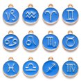 thumbnail image 1 of 12 Constellations Pendentifs Breloques Rondes pour Bracelets Bricolage Fournitures de Fabrication de Colliers - Bleu Royal, 1 of 5