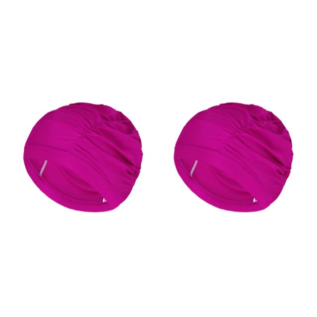 serony Bonnet de Bain en Nylon pour Femmes Ajustable rose Rouge 2Ensemble