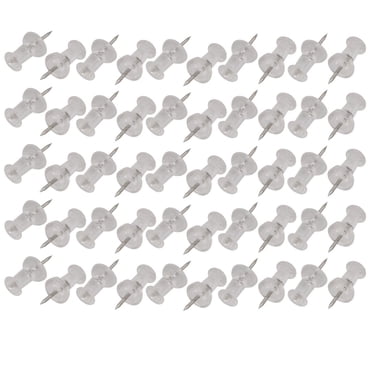 Uxcell Pince de Pouce Fixe à Pointe en Métal pour Bureau, Tête en Plastique, Pinces à Pousser, 50 Pcs