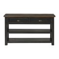 thumbnail image 1 of Martin Svensson Home Table Console de Sofa en Bois Massif, Noir avec Dessus Brun, 1 of 2