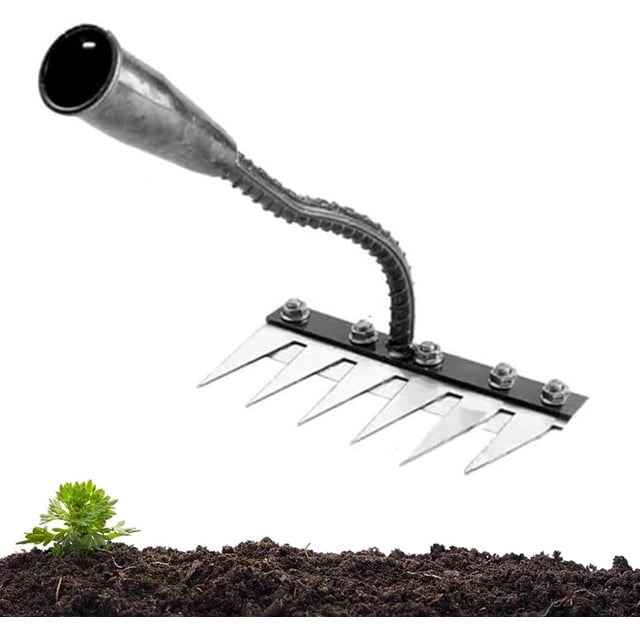 Gardenia Iron Weeding Rake Heavy Duty, Iron Rake 2.0, Gardenia Irons Rakes for Gardening and Weeding (6 Teeth)