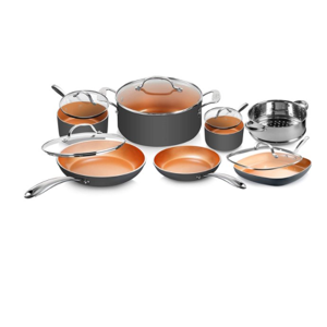 Rénovés Gotham Steel 7132 Ensemble d'articles de cuisine en diamant, 12pc