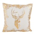 thumbnail image 1 of SARO LIFESTYLE Metallic Foil Reindeer Design Cotton Down Filled Throw Pillow, 18", Gold, 1 of 3