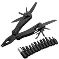thumbnail image 1 of Black Multi Purpose Stainless Steel Pliers Screwdriver Bit Retractable Knife Outdoor Mini Folding Plier, 1 of 14