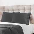 thumbnail image 2 of PiccoCasa Pure Cotton Pillowcases 2 Pcs Soft with Envelope Dark Gray Queen, 2 of 7