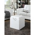thumbnail image 3 of Designs4Comfort Park Avenue Pouf Simple avec Tabouret en Similicuir Blanc, 3 of 6