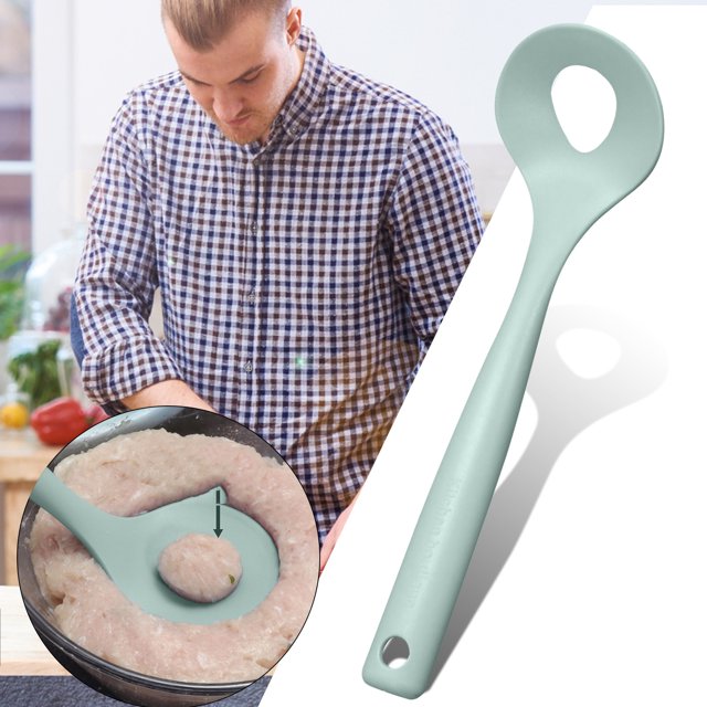 Oleegame 1PC Stainless Steel Cutlery Set Homemade Meatballs Plastic Pressing Meatballs Creative Machine Green