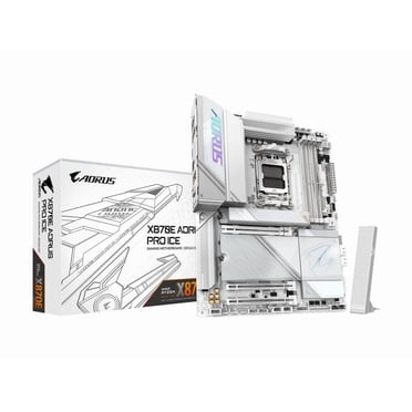 GIGABYTE X870E AORUS PRO ICE AM5 LGA 1718, ATX, DDR5, 4x M.2, PCIe 5.0, USB4, Wi-Fi 7, 2.5GbE LAN, EZ-Latch, 5-Year Warranty