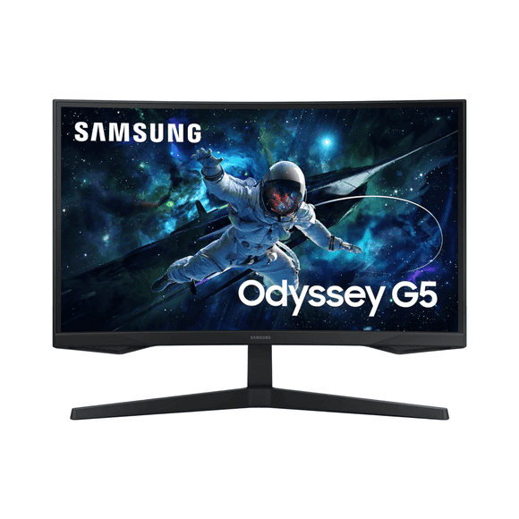 Open Box - Samsung Odyssey G5 27" QHD 165Hz 1ms GTG Curved VA LED FreeSync Gaming Monitor (LS27CG55) – Black