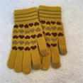thumbnail image 2 of Yellow Womens Touchscreen Knitted Gloves For Winter Warmth Thermal Lining Cold Proof Stretchable Comfortable And Smartphone Compatible, 2 of 4