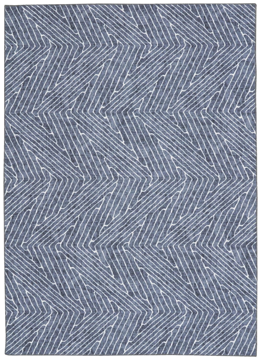 Fuller 5' x 7' Washable Area Rug, Grey and Ivory