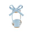 thumbnail image 2 of BLISSFUL STEP Women's Open Toe Ankle Tie Back Block Heels Sandals Blue (Size 9.5), 2 of 6