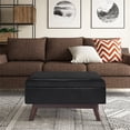 thumbnail image 2 of Simpli Home Owen 34" Coffee Table Storage Ottoman in Midnight Black Faux Leather, 2 of 8