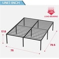 thumbnail image 2 of FDW Bed Frame Metal Platform Bed Frame 18 Inch High Mattress Foundation No Box Spring Needed Heavy Duty Steel Slat Noise-Free Easy Assembly Under-Bed Storage,King, 2 of 7