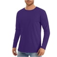 thumbnail image 1 of Yuyuzo Workout Tops for Men Long Sleeve Shirts Sun Protection Solid Color Outdoor Athletic T-Shirts, 1 of 5