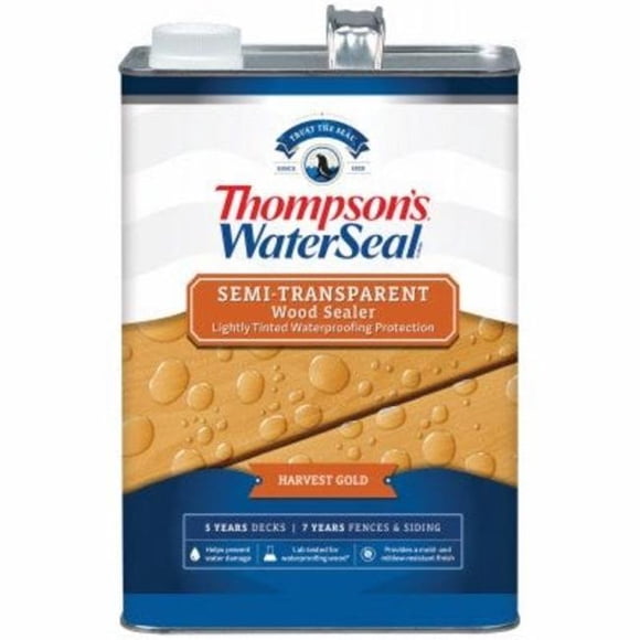 Thompsons Waterseal 1 gal Teinture d'Étanchéité Semi-Transparente, Or Récolte