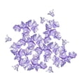 thumbnail image 1 of GUOOL 100x Flower Beads Crafts Handmade Flower Bead Charms Transparent Floral Bead Purple, 1 of 9