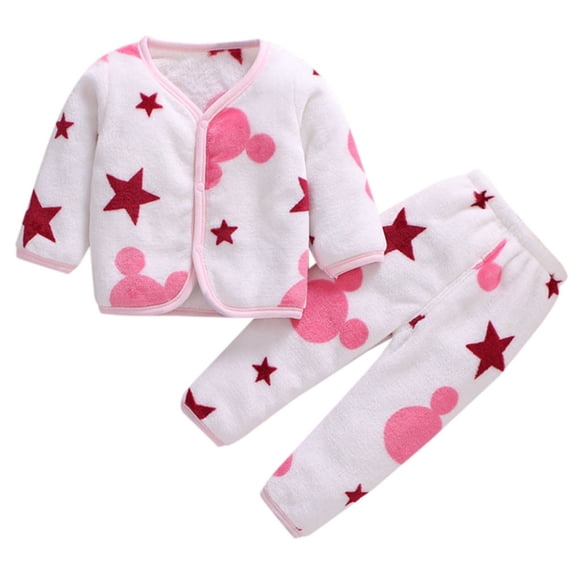 Gubotare Kid Pajamas Baby Girls' and Toddler Long Sleeve Top and Pants Snug Fit 2 Piece Pajama Sleepwear Set (White,0-3 Months)